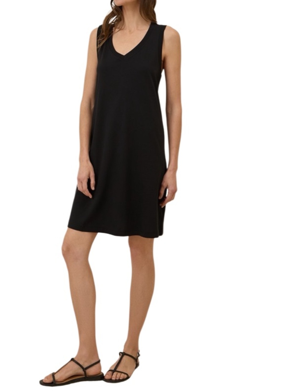 Pact Organic Cotton V Neck Black Dress